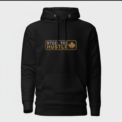 Steel Toe Hustle hoodie matched to the sample